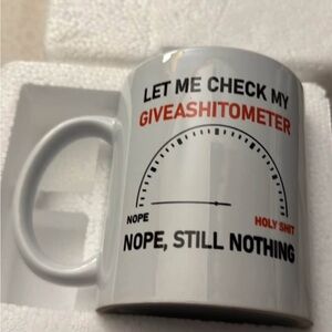 White Novelty Mug with Humorous Print